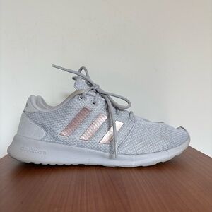 Adidas Cloudfoam QT Racer Shoes Granite Grey Rose Gold Sneakers Women's size 8